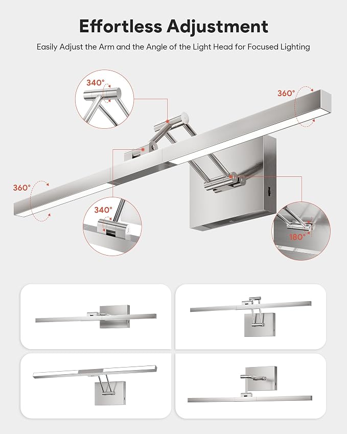 VONLUCE 24" LED Bathroom Vanity Light, 3CCT Modern LED Vanity Lights - Image 4