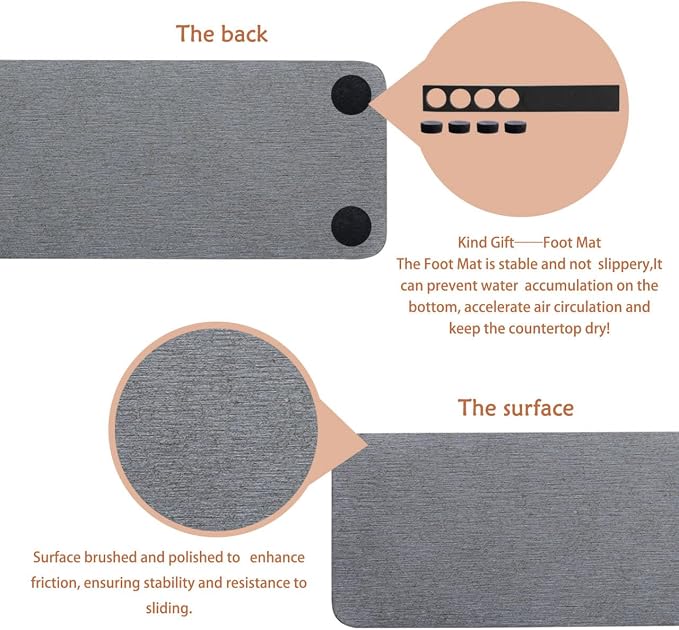 NiuYichee 2 Pcs Water Absorbing Stone Trays, Kitchen/Bathroom Sink Soap Dish - Image 7