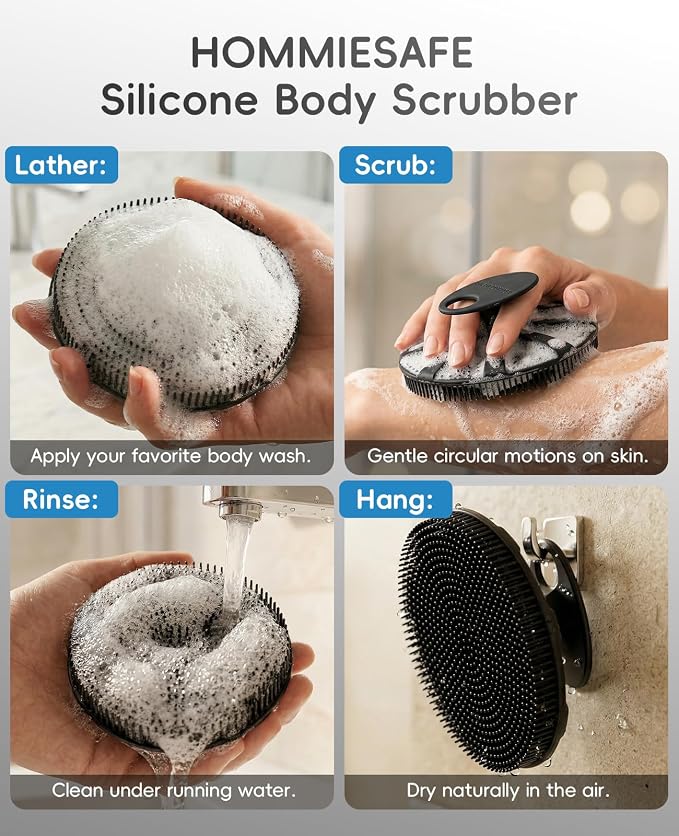 Soft Silicone Shower Brush Body Wash Bath Exfoliating Skin Massage Scrubber - Image 4