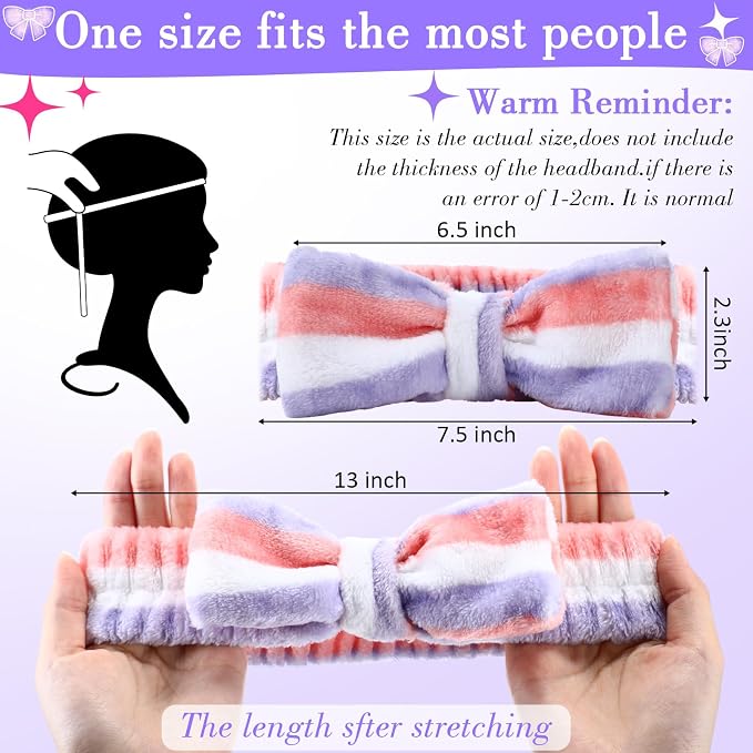 WILLBOND 24 Pieces Spa Headband Bulk Skincare Headbands Face Wash Makeup - Image 2