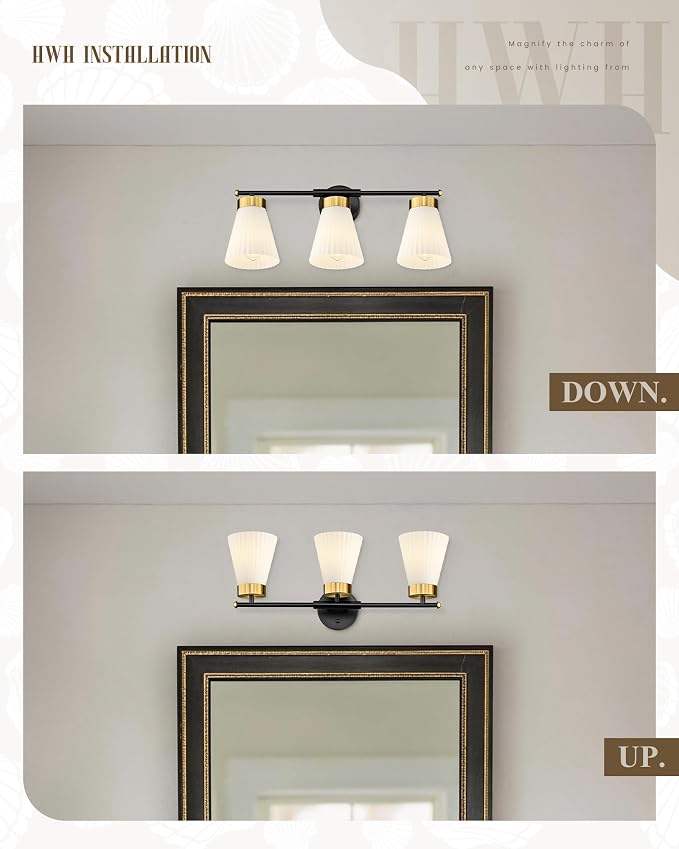 Bathroom Vanity Light, HWH 3-Light Wall Light Fixture - Image 6