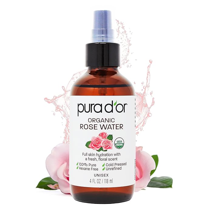 PURA D'OR 4 Oz Organic Rose Water Toner by PURADOR