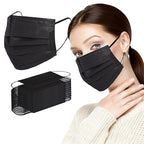 Borje 200 PCS Black Disposable Face Mask 3 Ply Protection Face Masks by Borje