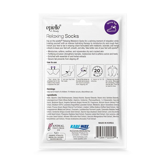 Epielle Relaxing Foot Mask 6 Pairs, Soften and Restore - Image 9