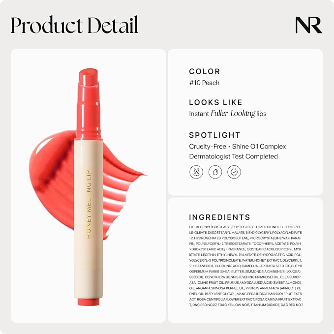 Nature Republic HONEY MELTING LIP SOFT LIP STICK, Hydrating Gloss, Moisturizing - Image 7