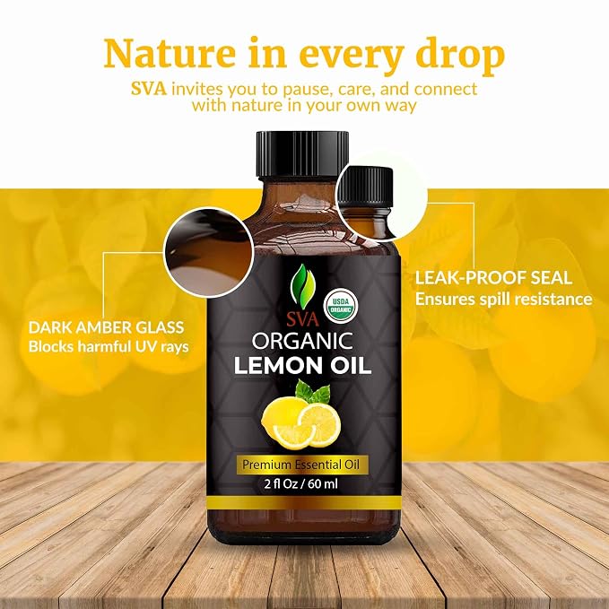 SVA Lemon Essential Oil Organic – 2 Fl Oz – 100% Natural Organic Lemon Oil - Image 7