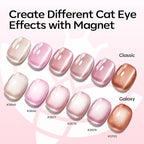 modelones Cat Eye Gel Nail Polish, 6 Colors Nude Gel Polish Pink Glitter Brown - Image 5