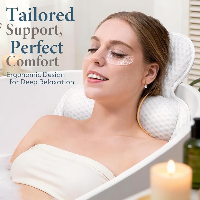 Bath Pillows for Tub, Comfortable Bathtub Cushion for Head and Neck - Image 3