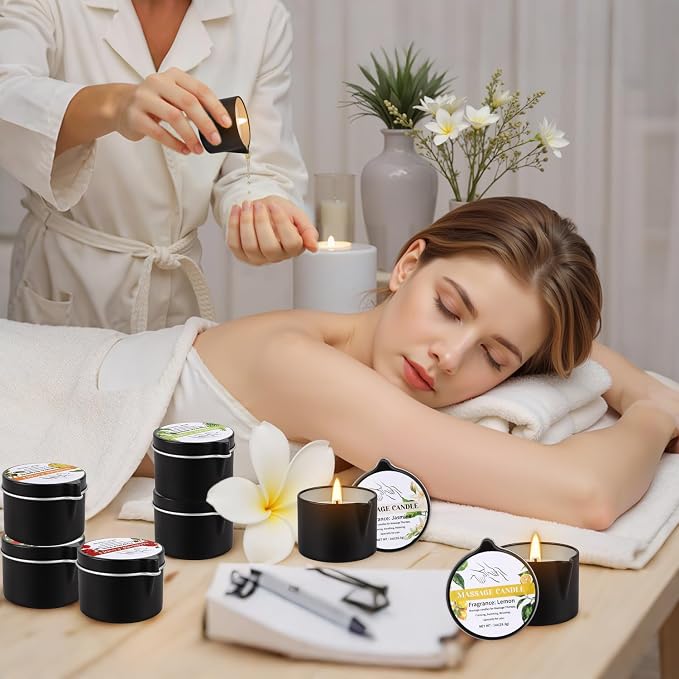 12pcs Massage Oil Candle, Moisturising Natural Soybeans Gift Sets, 1oz Low - Image 8