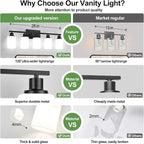 Indoi 5-Light Black Bathroom Vanity Light Fixture - Image 4