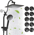 Hibbent cUPC Certified All Metal 10"Rainfall Showerhead Combo, High Pressure by Hibbent