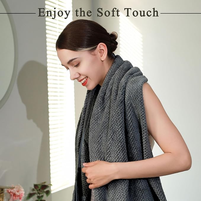 2 Pack Bath Towel Set, Waffle Bath Towel Set, Super Soft Highly Absorbent - Image 4