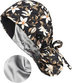 Satin Lined Scrub Caps with Buttons & Sweathand, Surgical Caps - Image 3