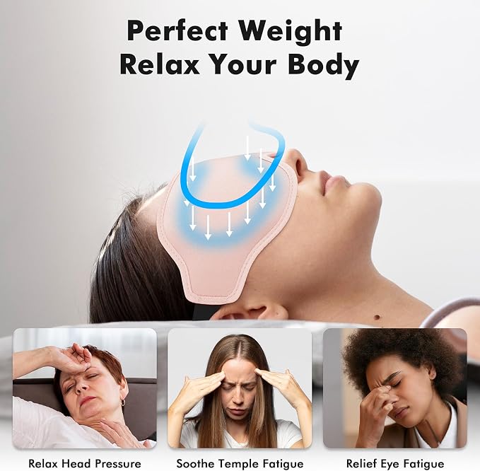 Sleep Eye Mask for Men Women, Weighted Sleeping Mask for Side Sleeper, Travel - Image 3