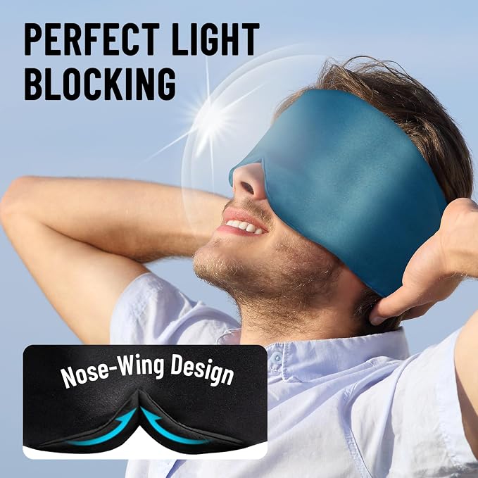 100% Mulberry Silk Sleep Mask, Large Eye Cover - Image 4
