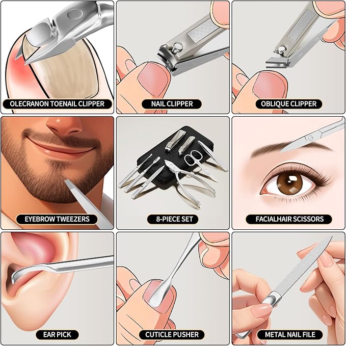Precision Nail Grooming Manicure Sets Pedicure Kits Stainless Steel Nail - Image 3