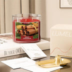 LUMELOOM Cinnamon Candles, Large 3-Wick Soy Wax Candles - Image 3