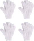 Hotop 4 Pairs Shower Gloves Scrubbing Gloves Dual-Sided Exfoliating Glove Body by HOTOP