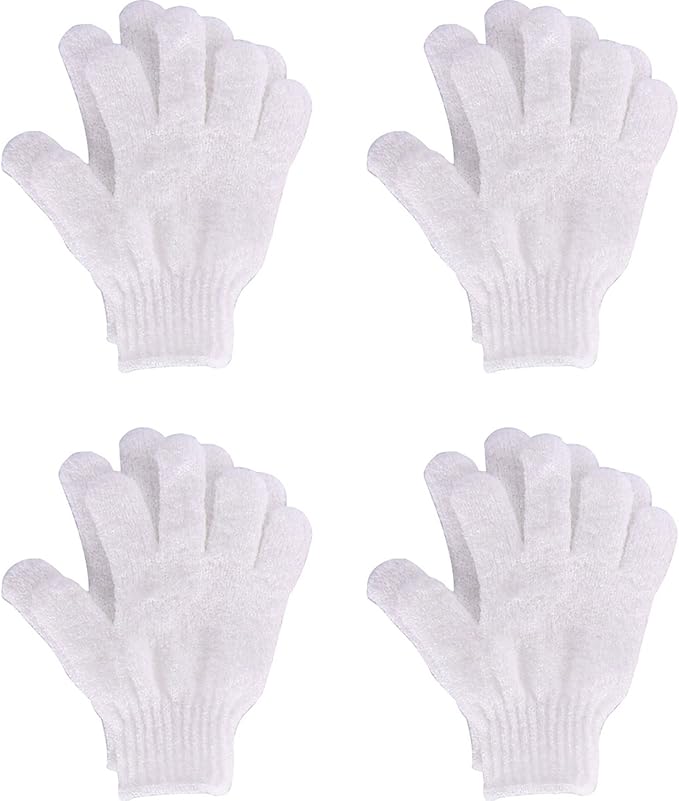 Hotop 4 Pairs Shower Gloves Scrubbing Gloves Dual-Sided Exfoliating Glove Body by HOTOP