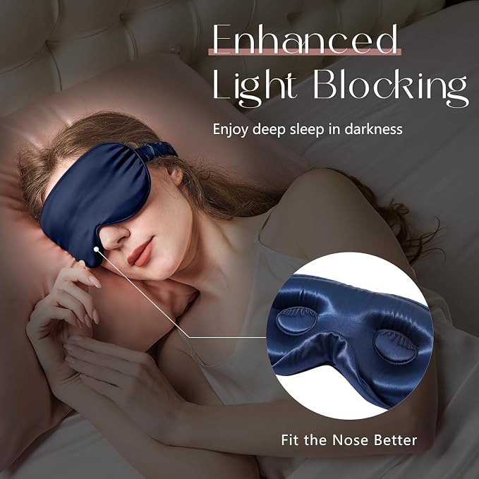 ZIMASILK Adjustable 22 Momme 100% Mulberry Silk Sleep Mask, Upgraded 3D - Image 6