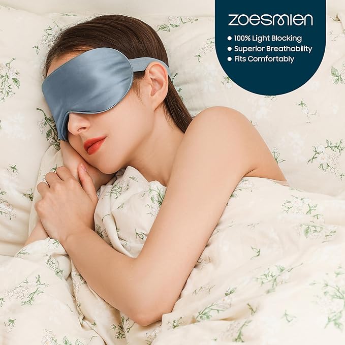 Sleep Mask 100% Mulberry Silk for Light Blocking, ZOESMIEN Eye Mask for Women - Image 5