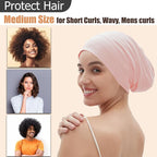 Sleep Cap Bonnet for Sleeping, Adjustable Cooling Ice Silk Lined Hair Bonnets - Image 2