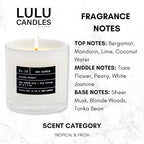 Lulu Candles | Island Coconut | Luxury Scented Soy Jar Candle | Hand Poured in - Image 3