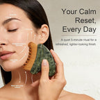 Lymphatic Contour Face Brush, Dual-Ended Dry Brush + Cool-Touch Jade Gua Sha - Image 3