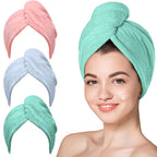 Hicober Microfiber Hair Towel, 3 Packs Hair Turbans by Hicober