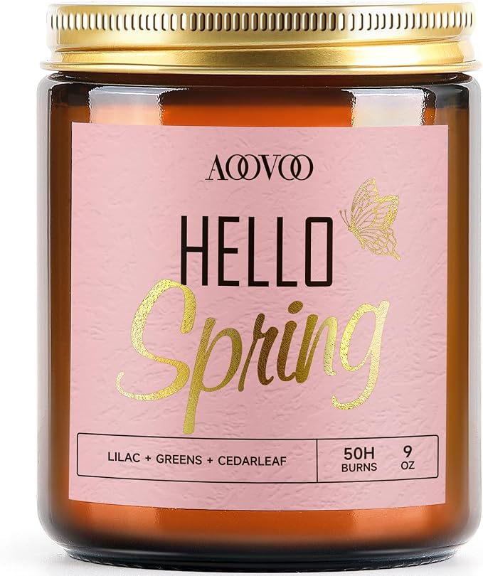 AOOVOO Hello Spring Candles - 9 oz Lilac Scented Candles by AOOVOO