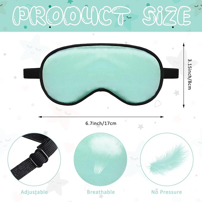 Sintege 4 Pcs Silk Eye Mask for Sleeping Kids Soft Eye Cover - Image 2