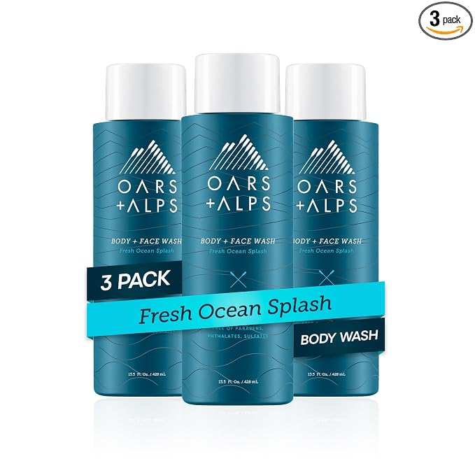 Oars + Alps Men's Moisturizing Face & Body Wash, Body Wash by OarsAlps