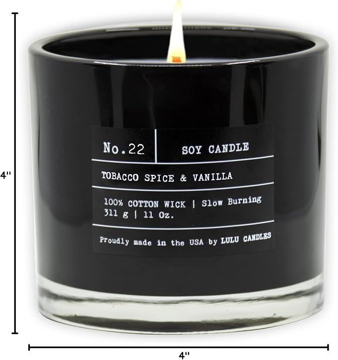 Lulu Candles | Tobacco, Spice & Vanilla | Luxury Scented Soy Jar Candle | Hand - Image 4