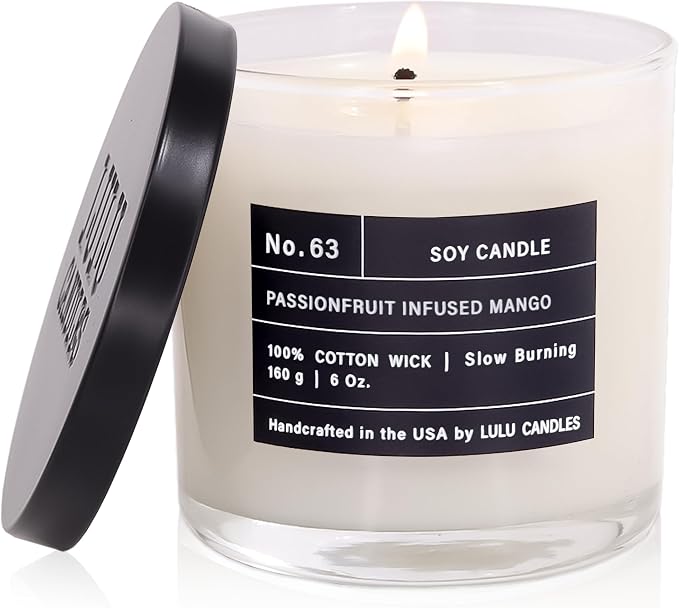 Lulu Candles | Passionfruit Infused Mango | Luxury Scented Soy Jar Candle | by LULUCANDLES