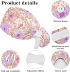 Scrub Caps Women Nursing Hats Floral Flowers - Image 4