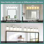 Ascher Bathroom Light Fixtures, 5-Light Vanity Light Over Mirror, Brushed - Image 6