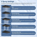 Hibbent 5-spray Filtered Rainfall Shower Head Combo, High Pressure 13'' - Image 2