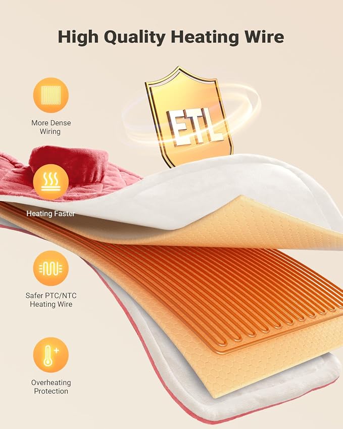 iDOO Heating Pad for Back Neck & Shoulders Pain Relief, FSA Eligible Items - Image 3
