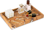 Marble Bathroom Vanity Tray, Natural Luxury Vanity Home Kitchen Bathroom Table by HESHIBI