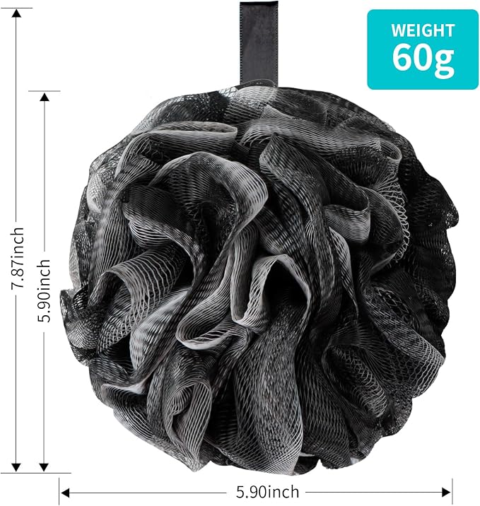 BCKENEY Bath Loofah Shower Sponge Body Back Scrubber Soft Mesh Shower Puffs - Image 2