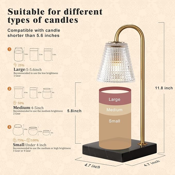 Hong-in Modern Gold Candle Warmer Lamp - Image 4