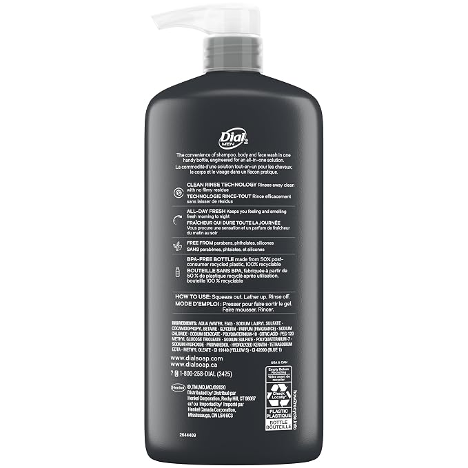 Dial Men 3in1 Body, Hair and Face Wash, 69 fl oz - Image 6