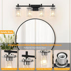 4-Lights Black and Brushed Nickel Vanity Lights - Image 3