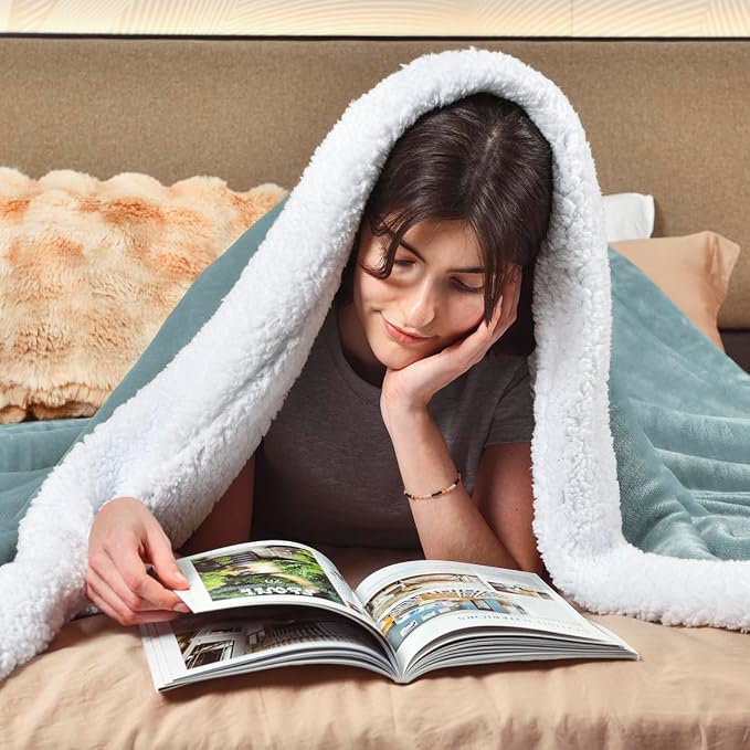 KAWAHOME Sherpa Fleece Queen Size Blanket - Image 2