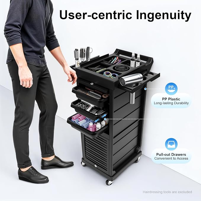 Beauty Rolling Trolley Cart Equipment Mobile Salon Spa Service Cart - Image 5