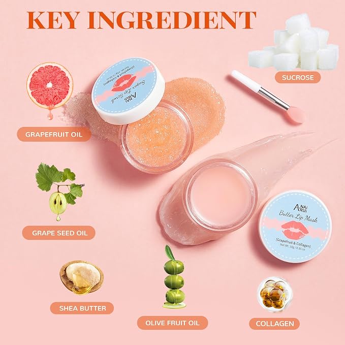 ANAI RUI Hydrating Lip Mask & Lip Scrub Set, Lip Overnight Treatment - Image 5