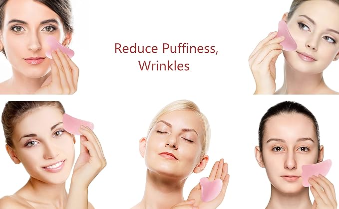 Mina Heal Rose Quartz Gua Sha Facial Massage Stone Excellent Skincare Tool - Image 4
