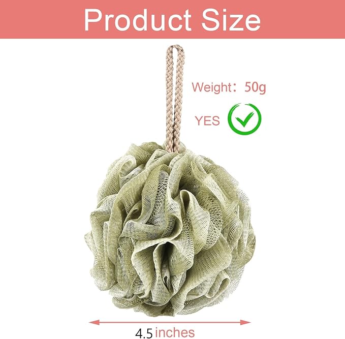 Loofah Sponge Pack of 4, Deep Cleansing Body Scrubber - Image 2