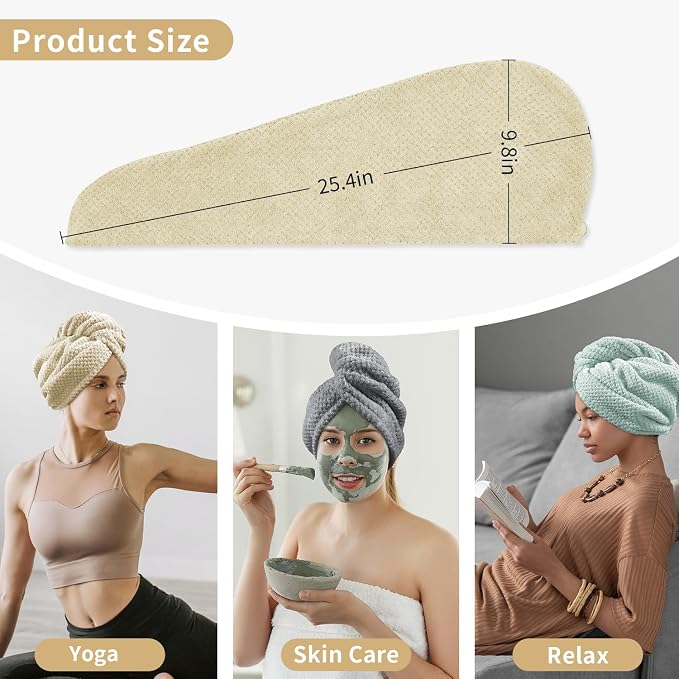 my novel things 3 Pack Microfiber Hair Towel Wrap - Image 7