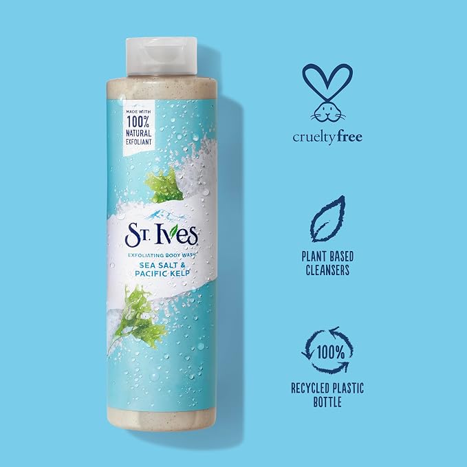 St. Ives Sea Salt & Pacific Kelp Exfoliating Body Wash 22 Fl Oz - Image 2